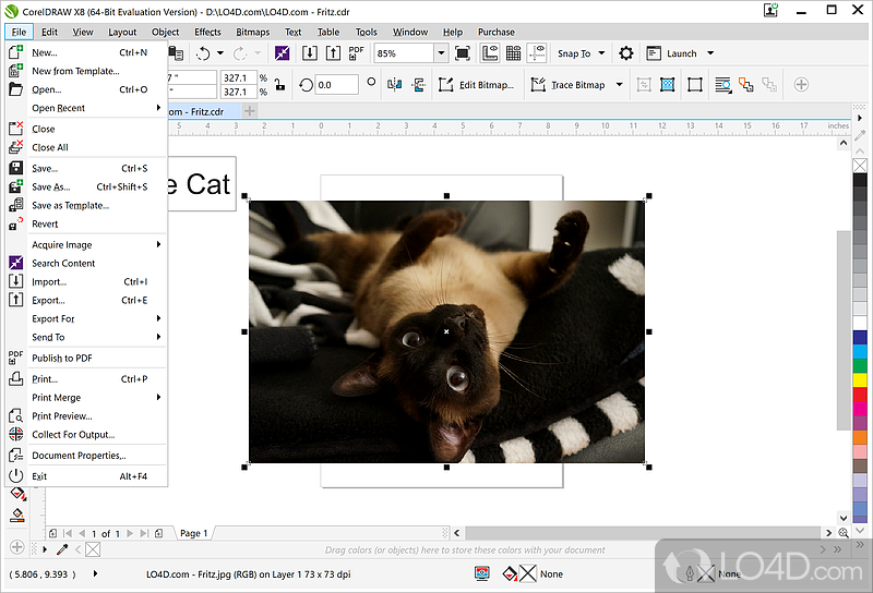 Corel graphics design app supporting 4K - Screenshot of CorelDRAW Graphics Suite X8