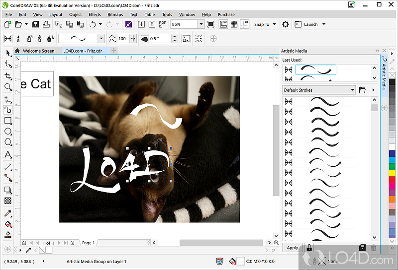 CorelDRAW Graphics Suite X8: User interface - Screenshot of CorelDRAW Graphics Suite X8