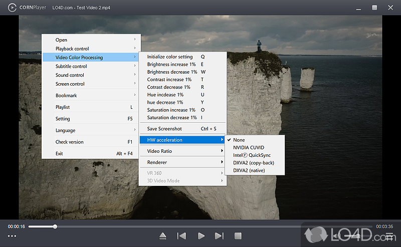 Customize splitters and audio and video decoders - Screenshot of CORNPlayer