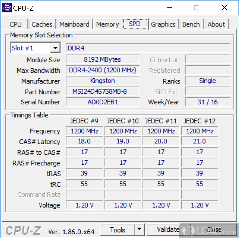 Free CPU identification tool - Screenshot of CPU-Z