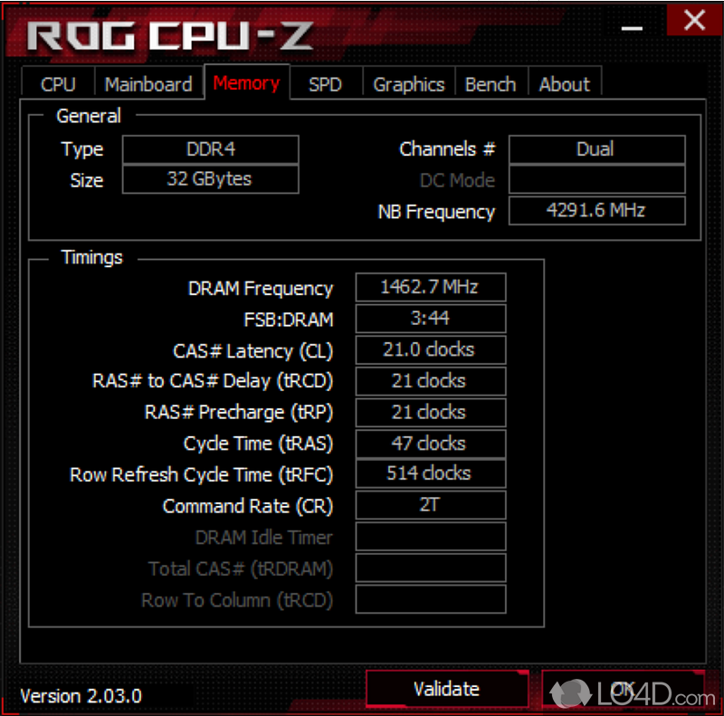 Analyze hardware-related data - Screenshot of CPU-Z ROG