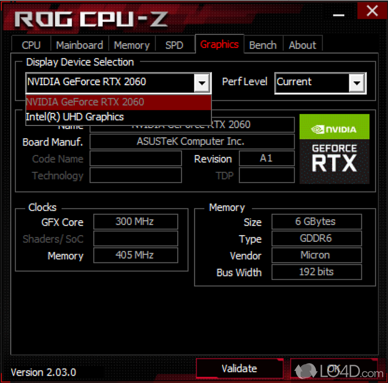 View info about CPU, motherboard, video card and more - Screenshot of CPU-Z ROG