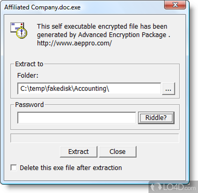Free file and email encryption software - Screenshot of Crypt4Free