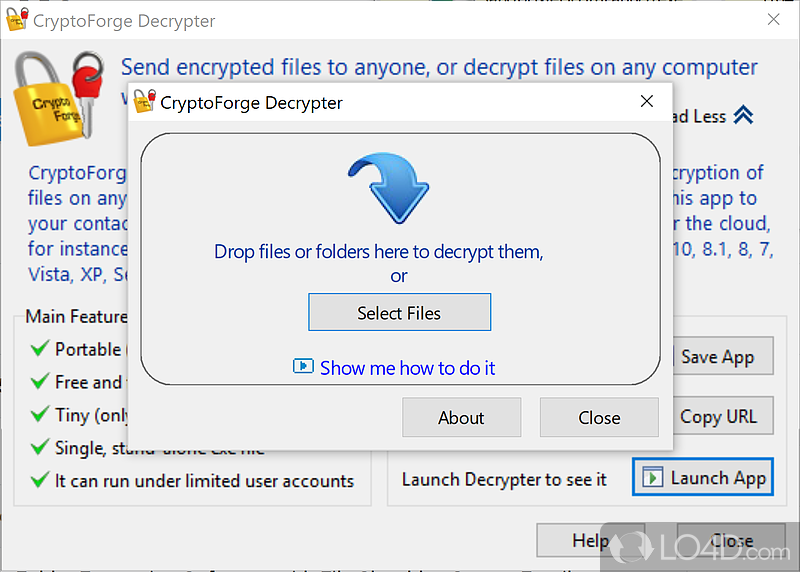 Lightweight and easy to use - Screenshot of CryptoForge