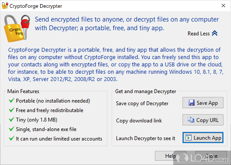 Protect text and files from unwanted access - Screenshot of CryptoForge