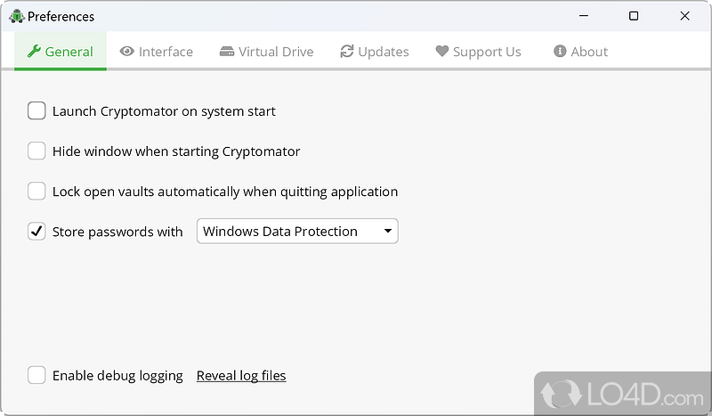 Supports different storage services - Screenshot of Cryptomator