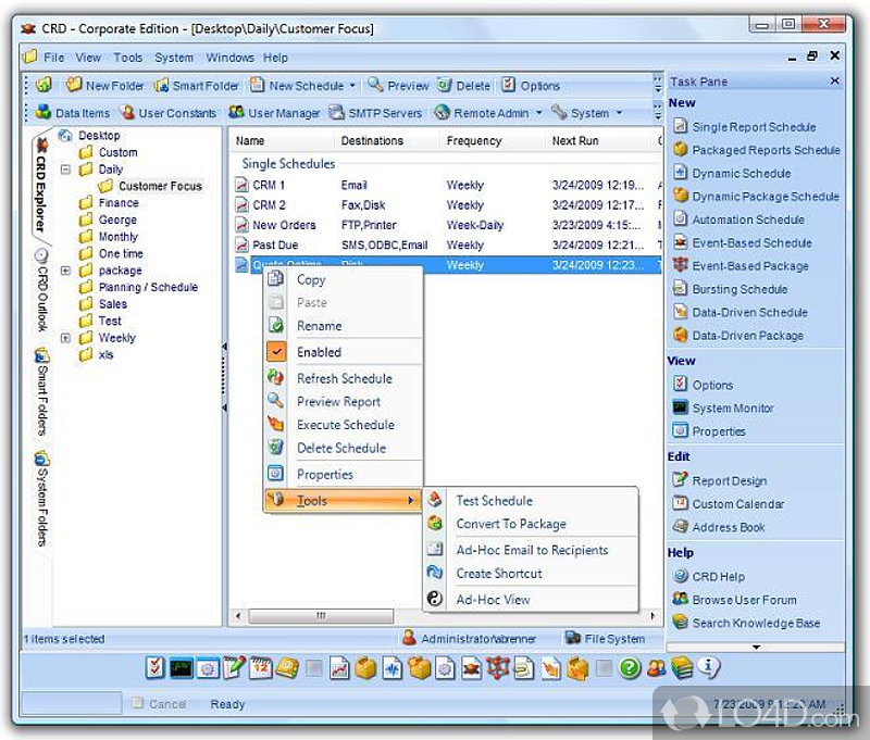 Automate Crystal reports with this all-encompassing software utility that can deliver documents to email - Screenshot of Crystal Reports Distributor