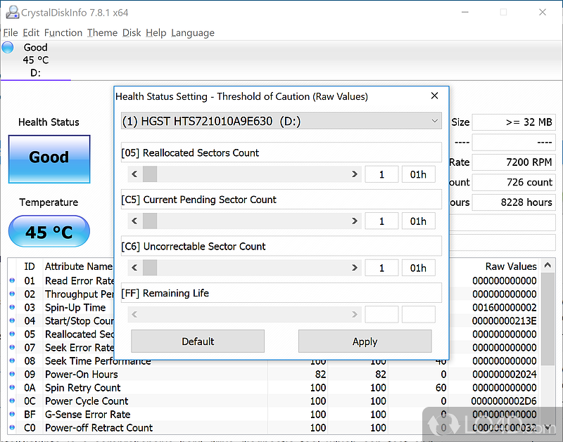 Effortless installation - Screenshot of CrystalDiskInfo