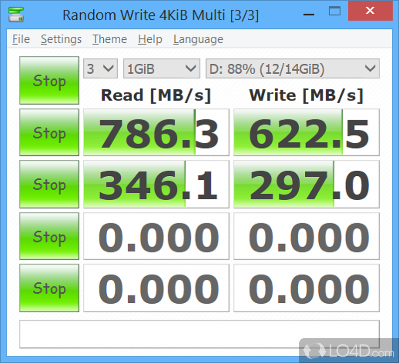 Quickly test the performance - Screenshot of CrystalDiskMark Portable