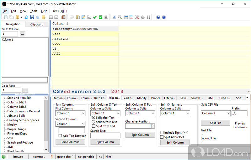 CSVed screenshot