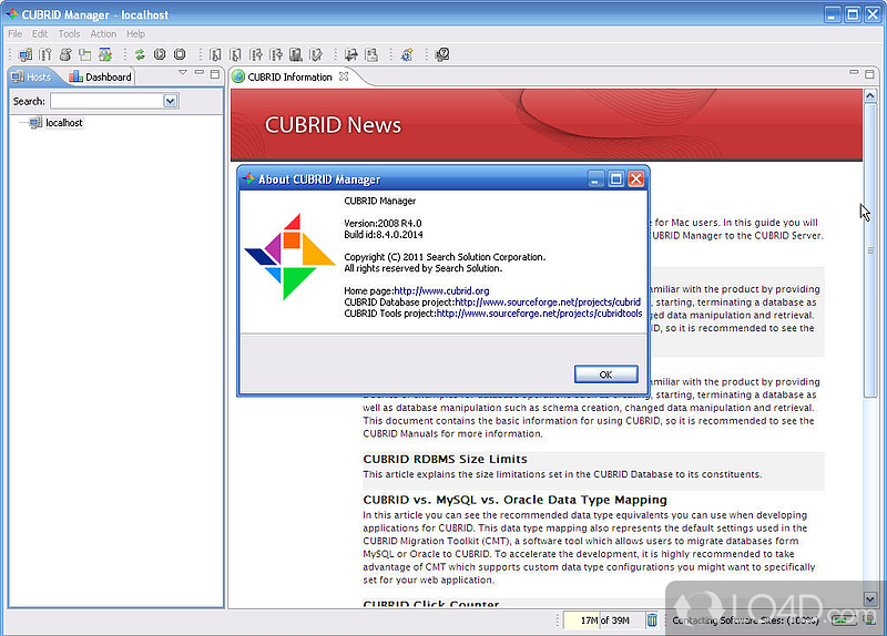 CUBRID: User interface - Screenshot of CUBRID
