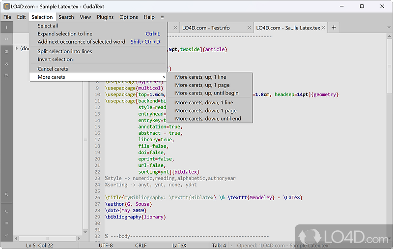 An overall practical code editor that can be especially useful when multitasking - Screenshot of CudaText