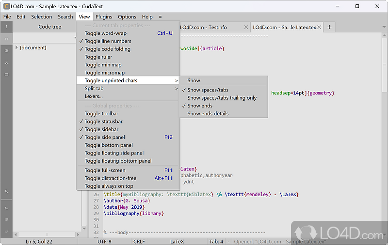 Modern code editor - Screenshot of CudaText