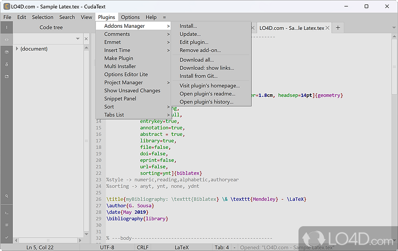 Powerful PC app that supports more than 130 programming languages - Screenshot of CudaText