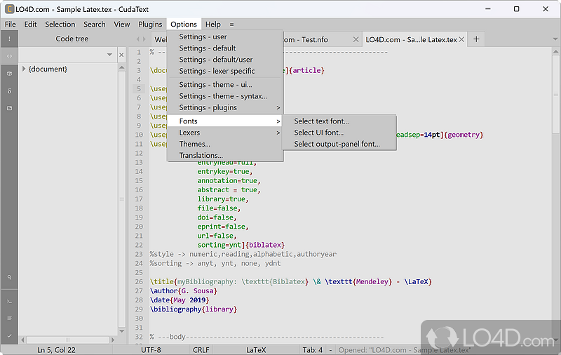 Text editing app suitable for coders with many addons - Screenshot of CudaText