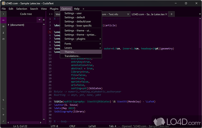 CudaText: User interface - Screenshot of CudaText