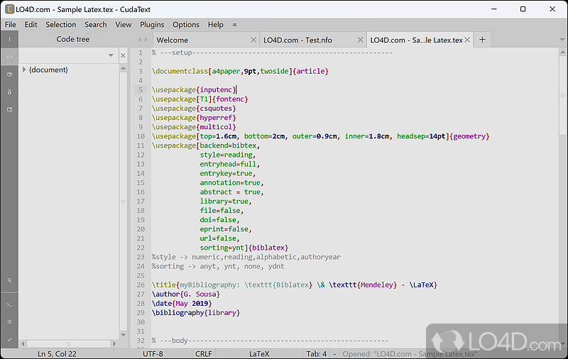 Create programming scripts with this powerful tool that supports more than 130 languages - Screenshot of CudaText