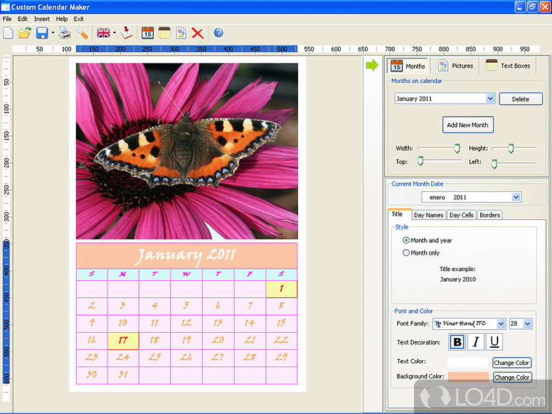 Make custom photo calendars - Screenshot of Custom Calendar Maker