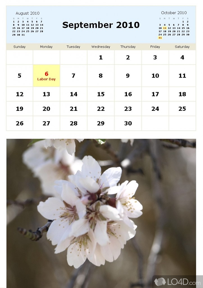 Make custom calendars with digital photos and personal events - Screenshot of Custom Calendar Maker