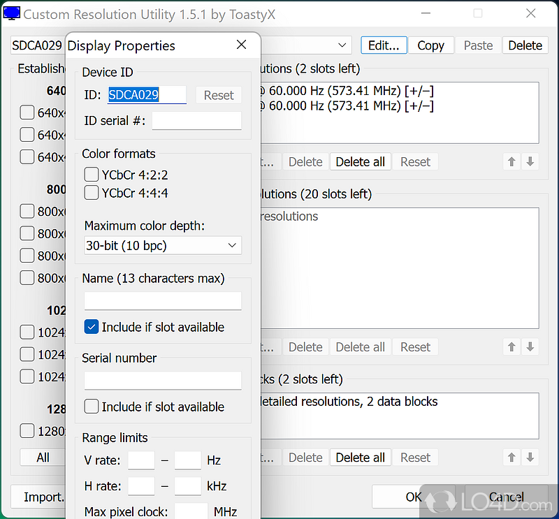 Tamper with AMD/ATI or NVIDIA GPU resolutions - Screenshot of Custom Resolution Utility