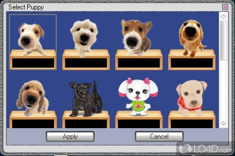 Cute Puppy Clock: User interface - Screenshot of Cute Puppy Clock