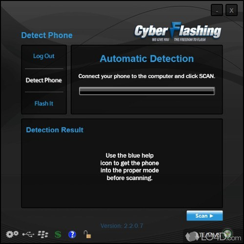 Provides the ability to flash custom firmware to CDMA phones - Screenshot of CyberFlashing
