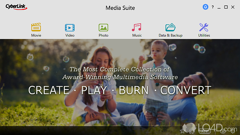 CyberLink Media Suite: User interface - Screenshot of CyberLink Media Suite