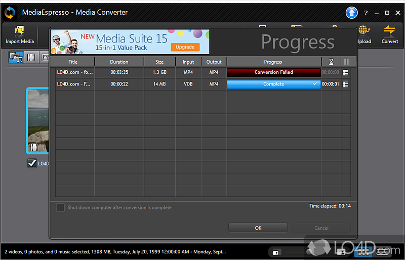 Portable media players - Screenshot of CyberLink MediaEspresso