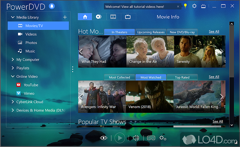 Visually appealing and friendly interface - Screenshot of CyberLink PowerDVD