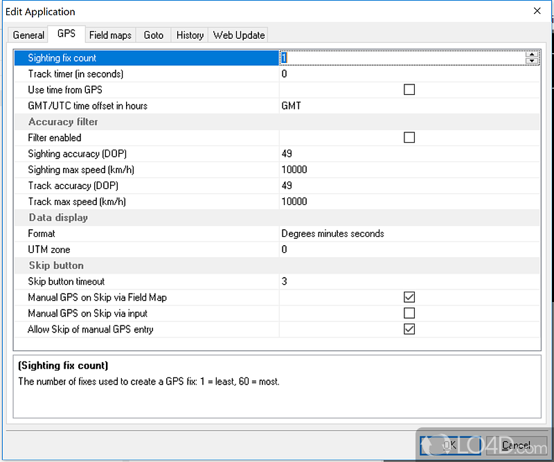 GPS data tracker including many different templates - Screenshot of CyberTracker