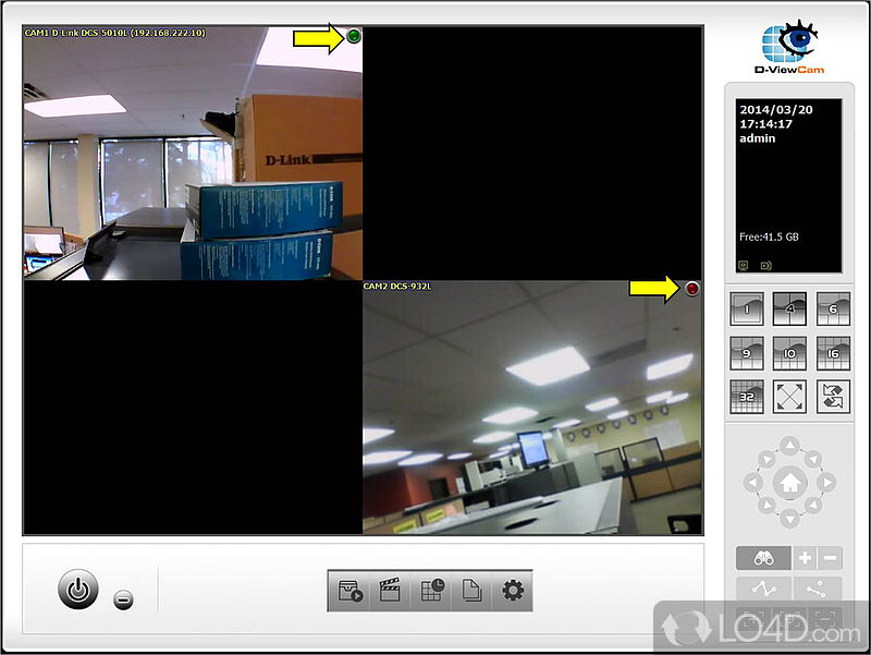 Provides high video monitoring and recording performance - Screenshot of D-ViewCam