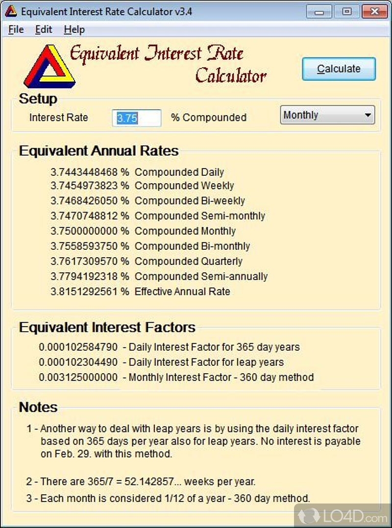 Useful loan calculator - Screenshot of Daily Interest Calculator