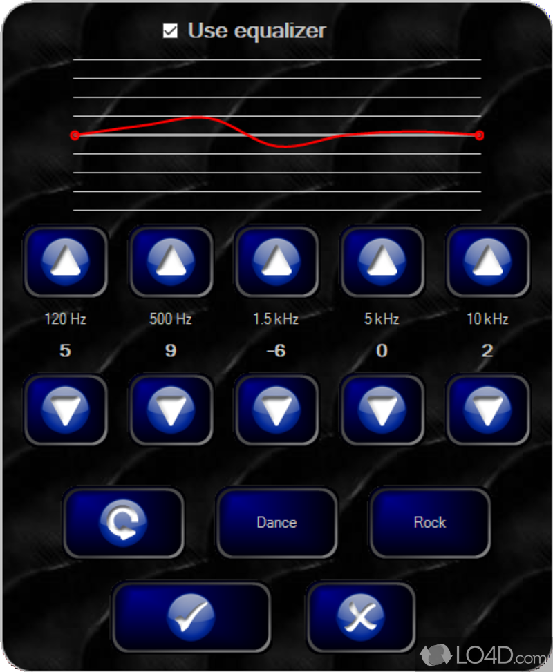 Dance Music Player: User interface - Screenshot of Dance Music Player