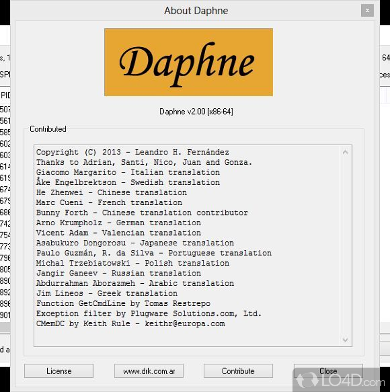 Small app for killing processes - Screenshot of Daphne