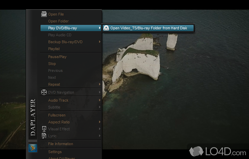 Stylish media player with support for Blu-ray and HD video - Screenshot of DAPlayer