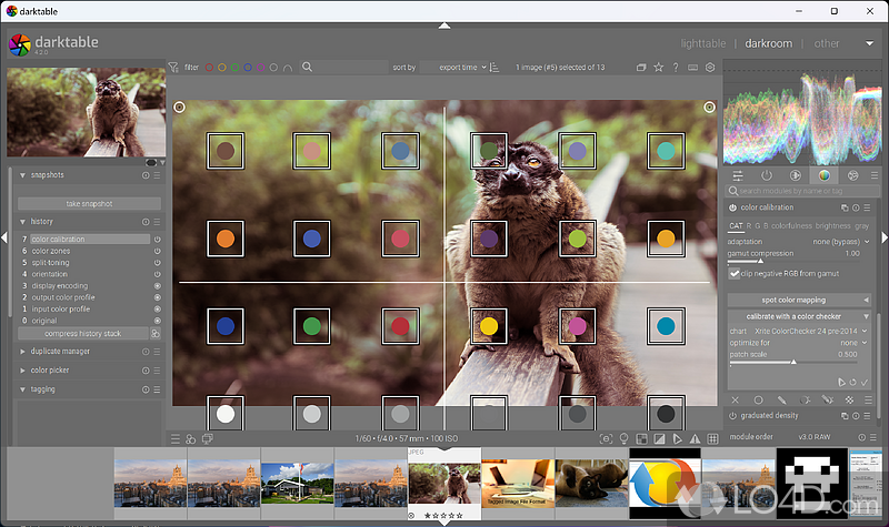 Develop raw images - Screenshot of Darktable