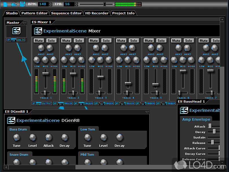 Modular virtual studio, similar to the tracker / modular studio Buzz - Screenshot of DarkWave Studio