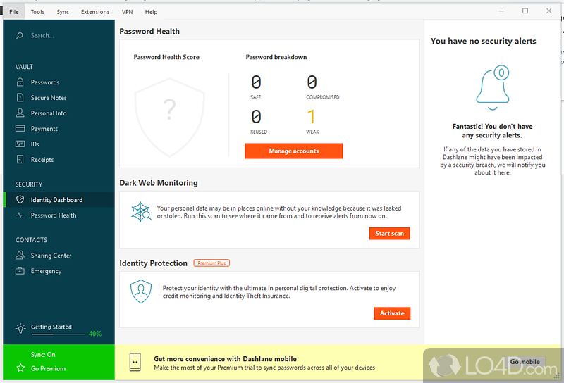 Dashlane: Automatically - Screenshot of Dashlane