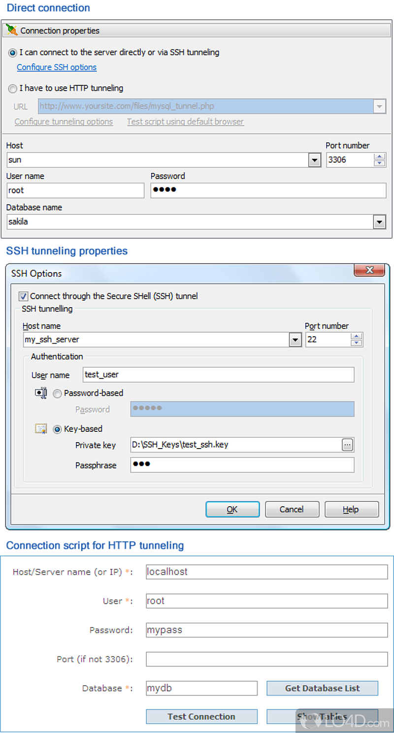 Windows GUI utility for MySQL data management, ASP - Screenshot of Data Wizard for MySQL