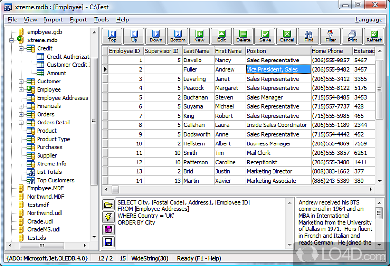 XBaseView: a database tool for advanced users - Screenshot of Database Viewer-Editor