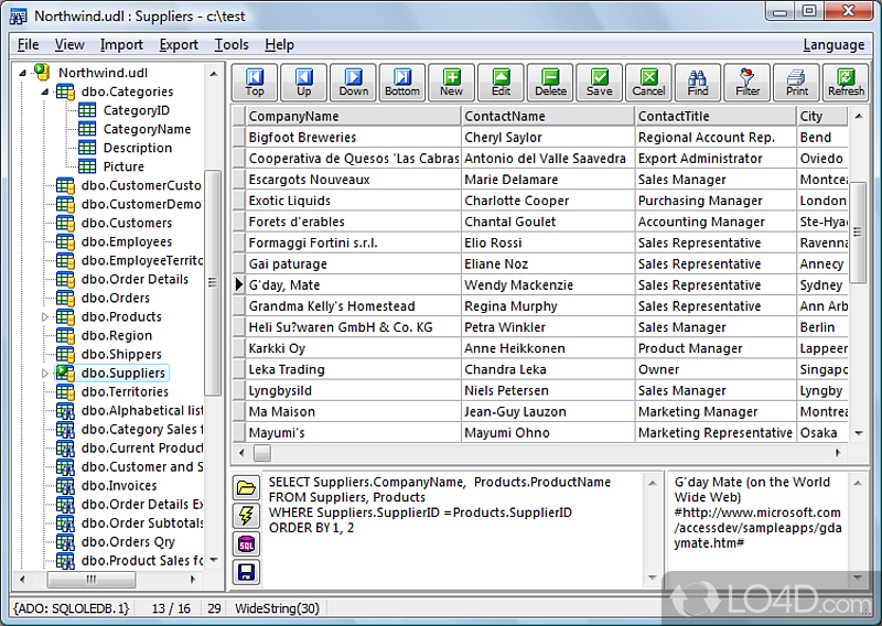 Software app that allows users to easily create, browse, modify - Screenshot of Database Viewer-Editor