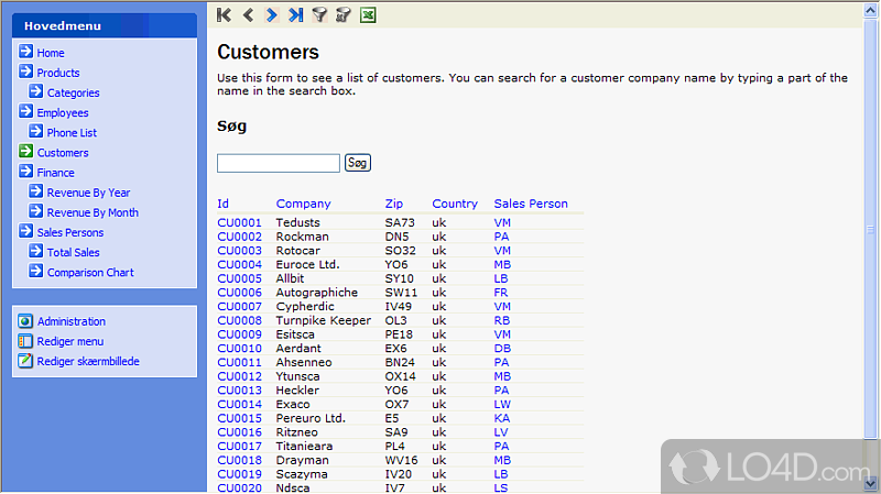 Supports numerous database types - Screenshot of Dataceptor