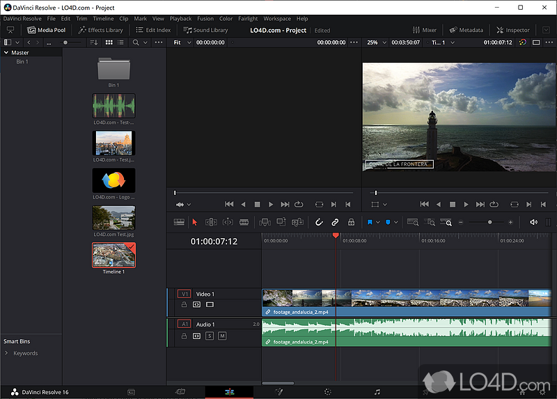All-in-one solution for professional video editors - Screenshot of DaVinci Resolve