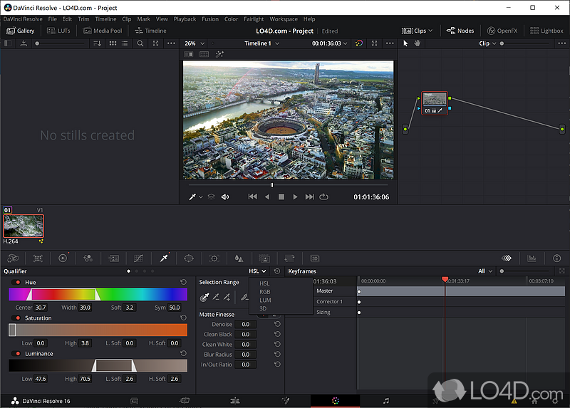 More control over colors, transitions, and effects - Screenshot of DaVinci Resolve