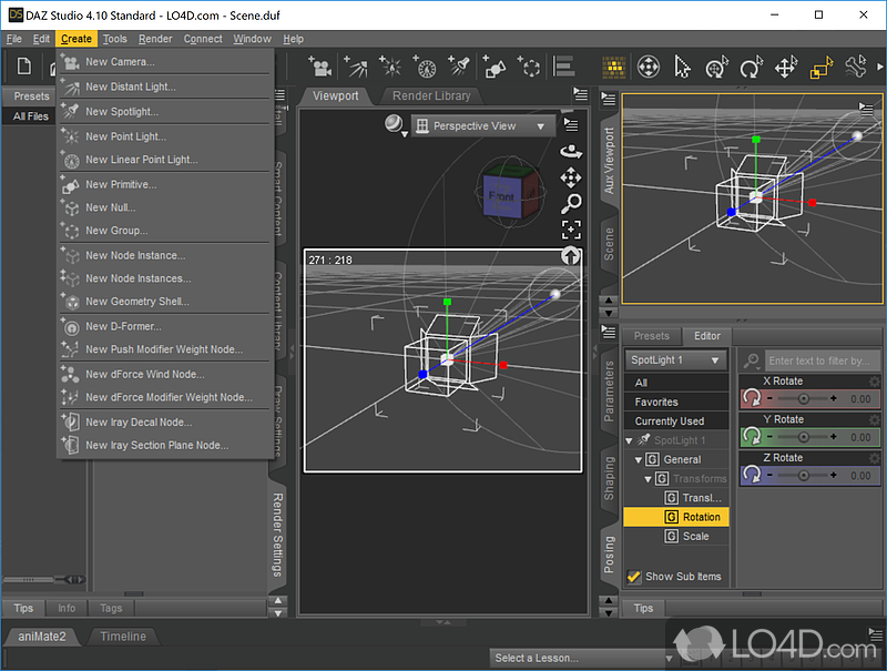 Enhance quality with multiple lighting settings - Screenshot of DAZ Studio