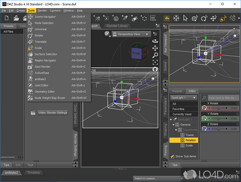Careful camera positioning - Screenshot of DAZ Studio