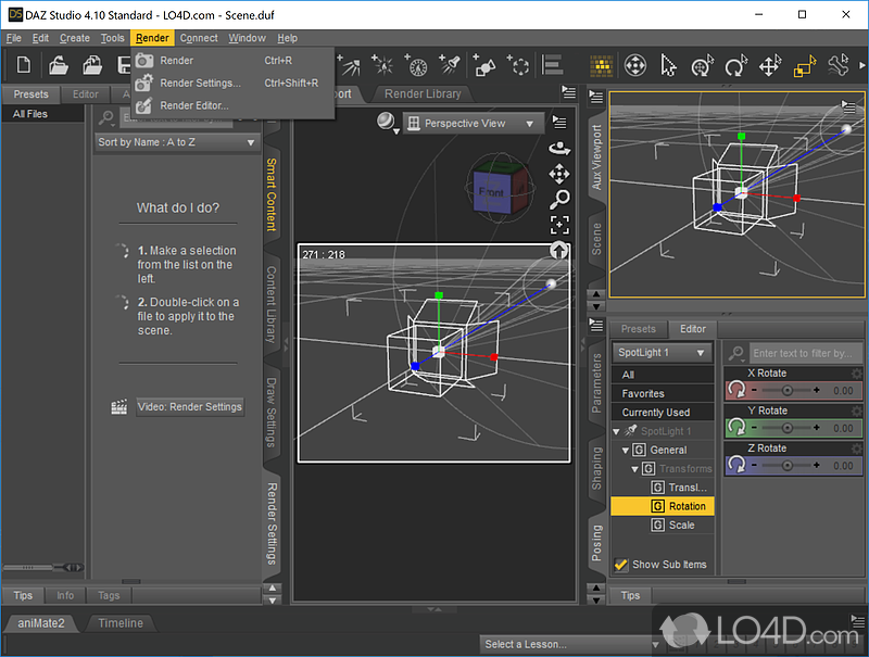 Full control over environment and objects - Screenshot of DAZ Studio