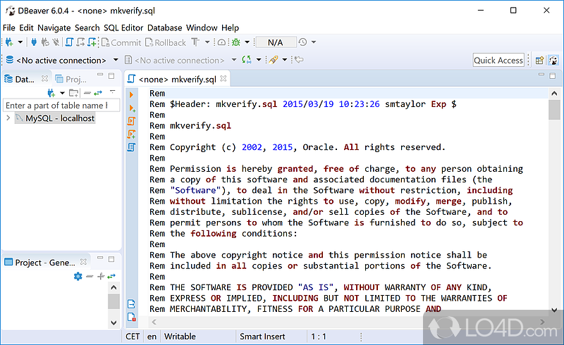 Database manager and SQL client that helps you to connect to the database you want - Screenshot of DBeaver Portable