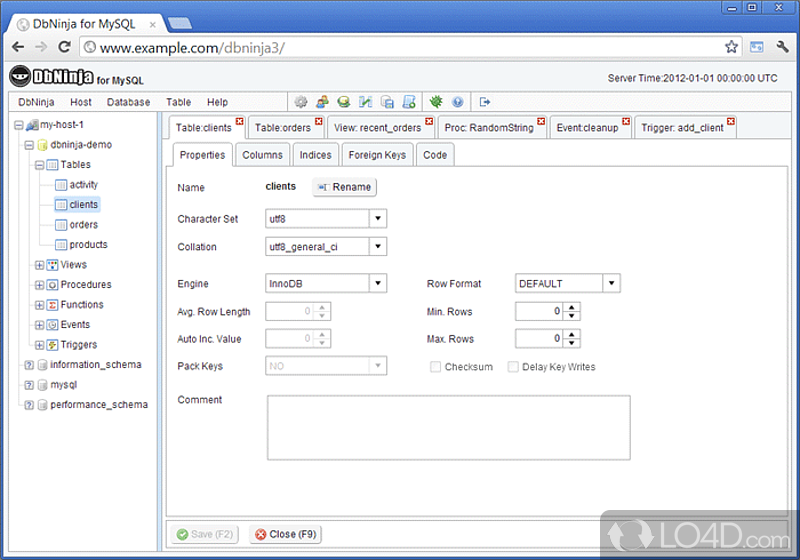 DbNinja: User interface - Screenshot of DbNinja