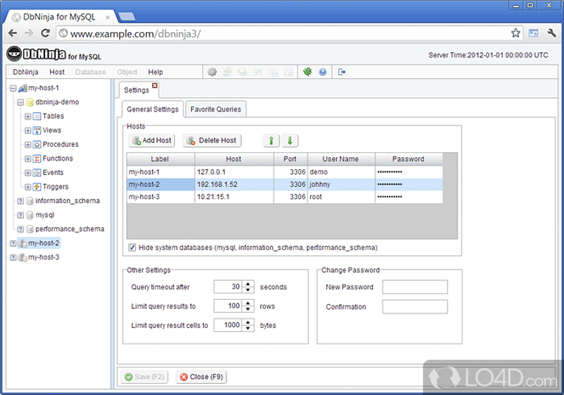 Database management app - Screenshot of DbNinja